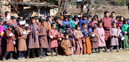 Dressing up in traditional Bhutanese dress