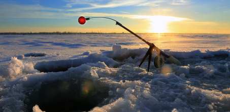 Ice fishing in Finnish Lapland
