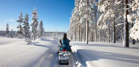 Snowmobile safari at Beana Laponia