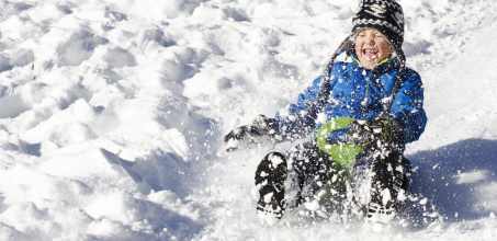 Tobogganing in Finnish Lapland