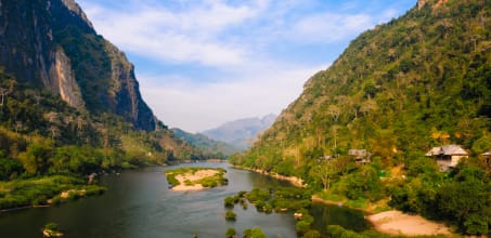 Nongkhiaw Trek to Tad Mok Waterfall and Cruise Along Nam Ou River