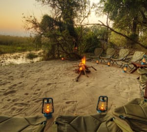 Campfire at sunset - Footsteps