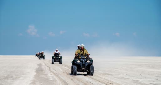 Quad biking on Makgadikgadi Pans - Botswana for Teenagers