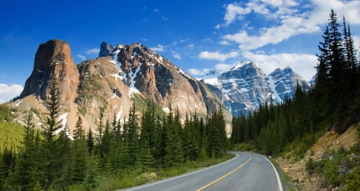 Scenic driving from Banff