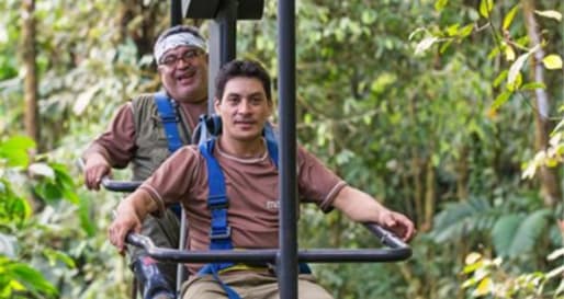Travelling through the forest - Sky bike at Mashpi Lodge