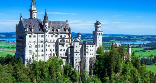 Castle Neuschwanstein  Oberammergau village 