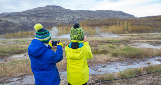 Children taking pictures 