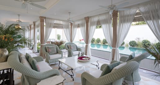 Pool sitting area - Rohet House  