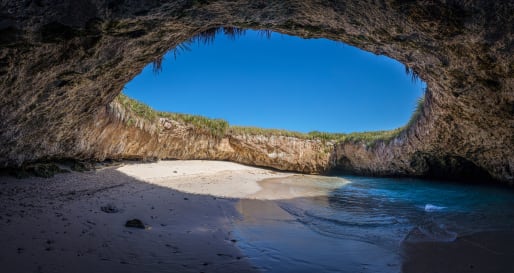 Hidden beach in the Marietas Islands 
