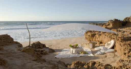 Beach picnic - Morocco Honeymoon