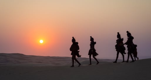 Himba at sunset - 