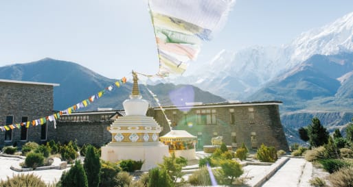 Flags and main building - Shinta Mani Mustang 