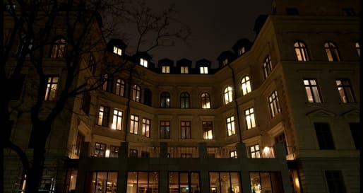 Lydmar exterior at night 