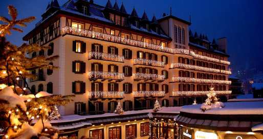 Exterior at night - Mont Cervin Palace