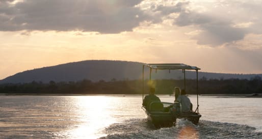 Boat safari in the Selous Game Reserve