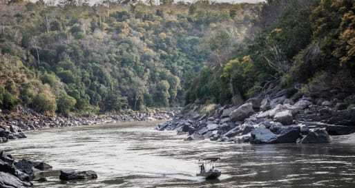 Boat safari in the Selous 