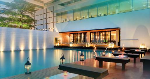 Night View of Swimming Pool 
