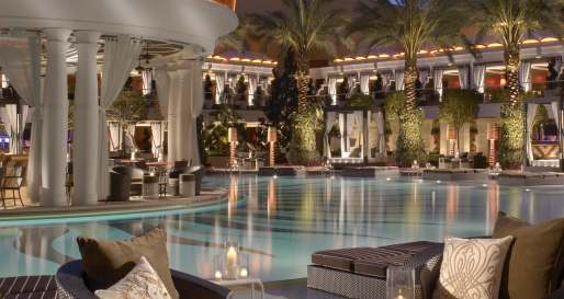 European Pool at Night - Encore at Wynn
