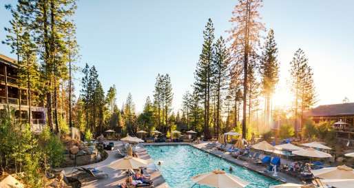 Rush Creek Pool Area at Sunset