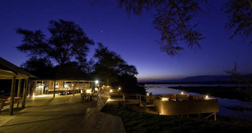 The main area at night - Rukomechi Camp