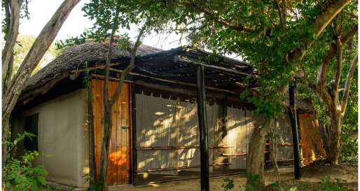 Exterior view of a tented room