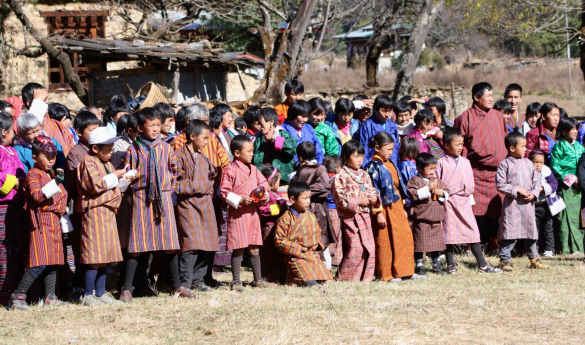 Dressing up in traditional Bhutanese dress