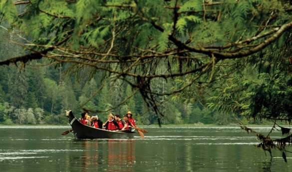 First Nations Canoe with T'ashii Paddle