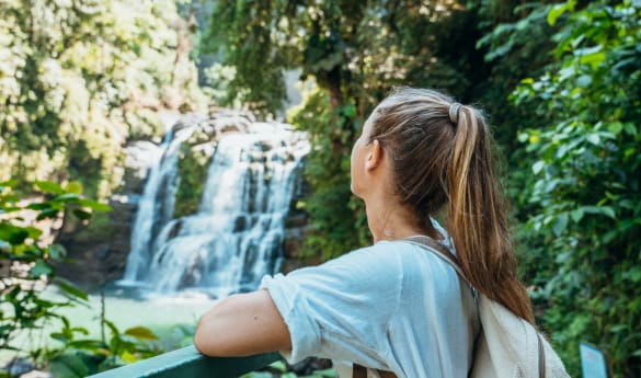 Waterfall swimming