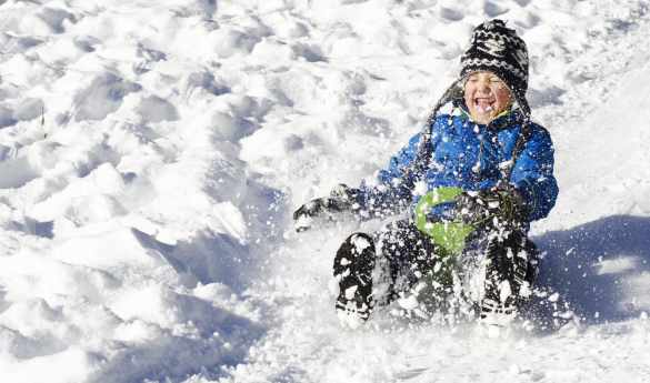 Tobogganing in Finnish Lapland