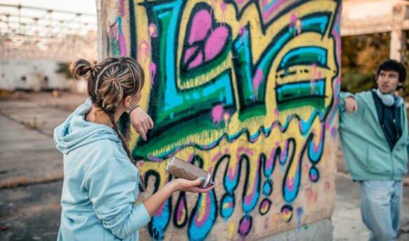 Spray, stencil, and street art