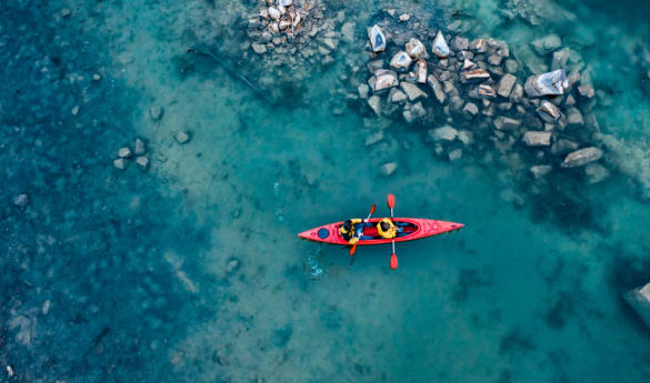 Kayaking on Lake Cedrino