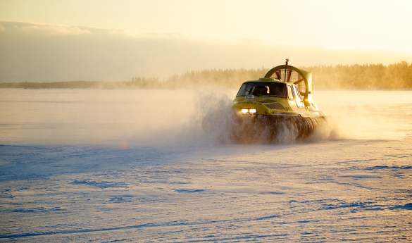 Hovercraft adventure in Swedish Lapland