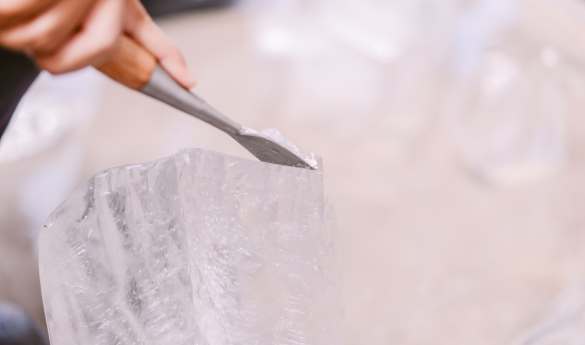 Ice sculpting at Ice Hotel