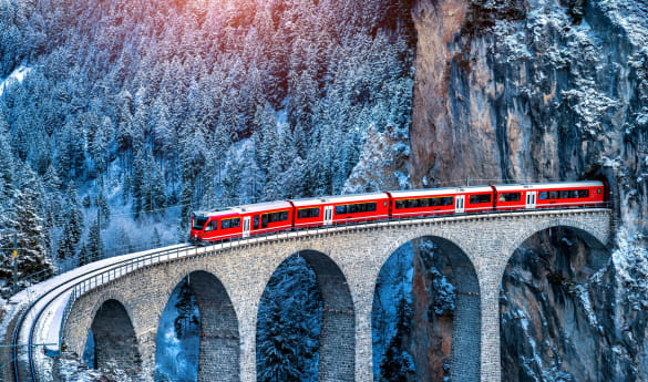 Ski Switzerland by Glacier Express Train