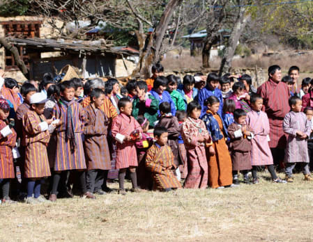 Dressing up in traditional Bhutanese dress