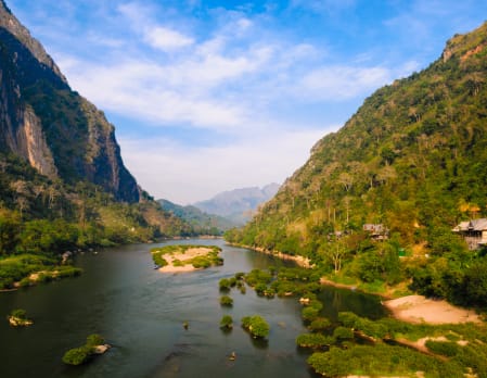 Nongkhiaw Trek to Tad Mok Waterfall and Cruise Along Nam Ou River
