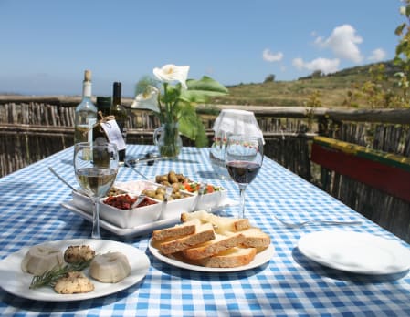 Rustic Farmer's lunch on a Private Olive Grove