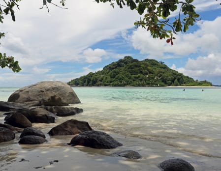 Catamaran to Ste Anne Marine Park