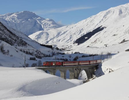 Ski Switzerland by Glacier Express Train