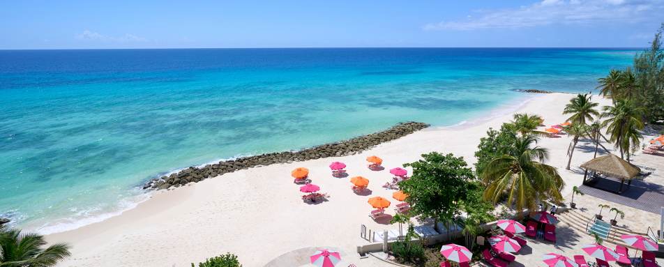 O2 Beach Club Hero Image of beach and poo 