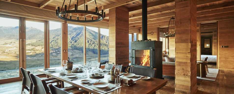 Two Bedroom Villa Dining Room - Six Senses Gangtey 