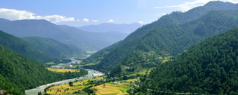 Punakha Valley from the Khamsum Yulley Namgyal Cho