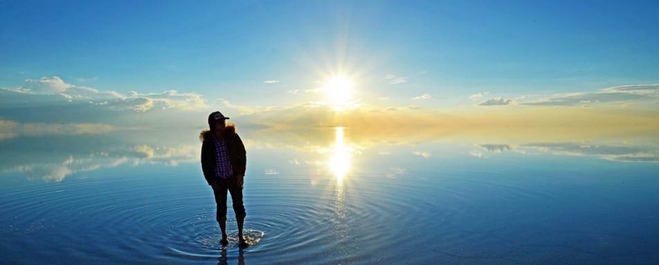 The Salt flats in rainy season - Airstream Uyuni