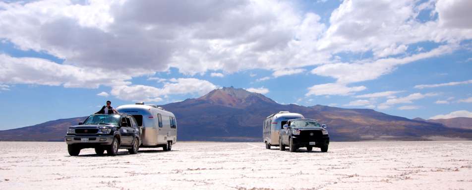 Travelling across the salar - Airstream Uyuni