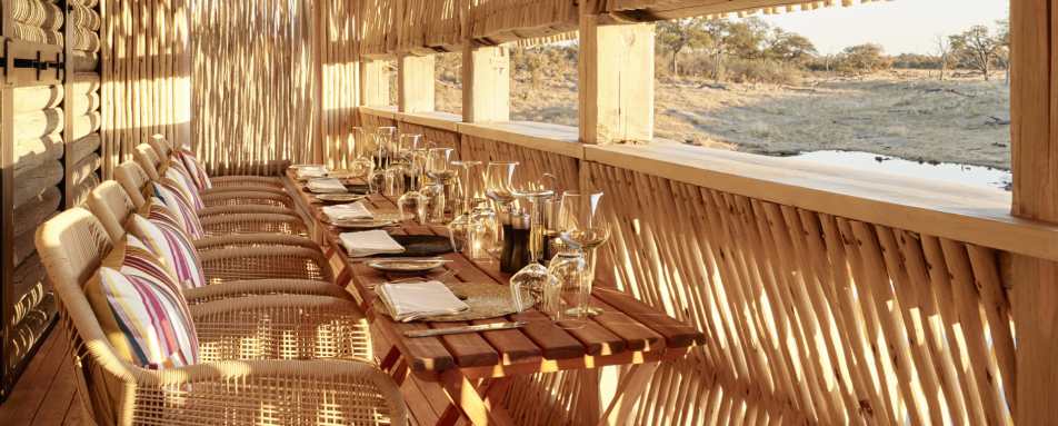 Dining in front of the water hole 