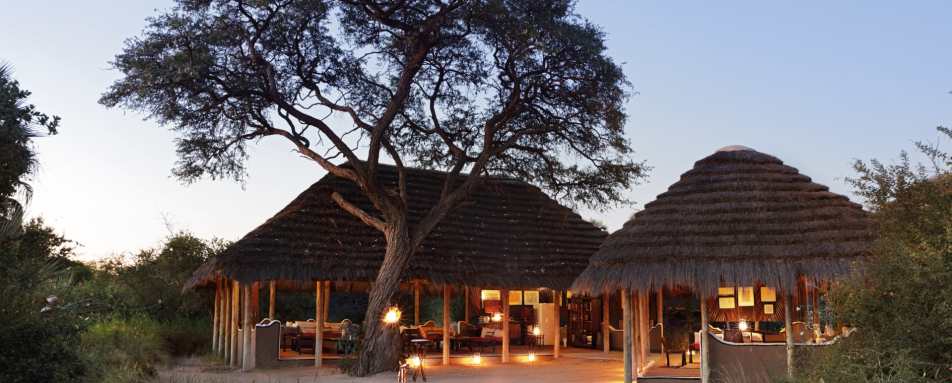 Main Area at night - Camp Kalahari