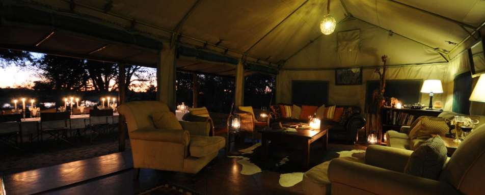 Inside the mess tent - Macatoo Camp