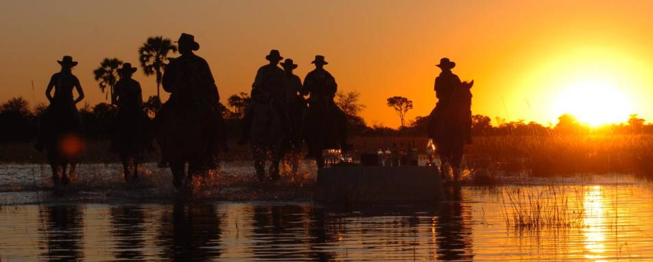 Riding at sunset - Macatoo Camp