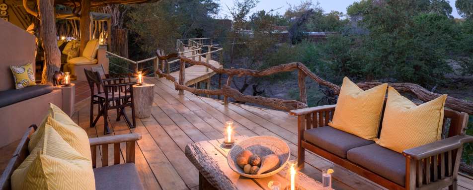 Mashatu Lodge terrace 