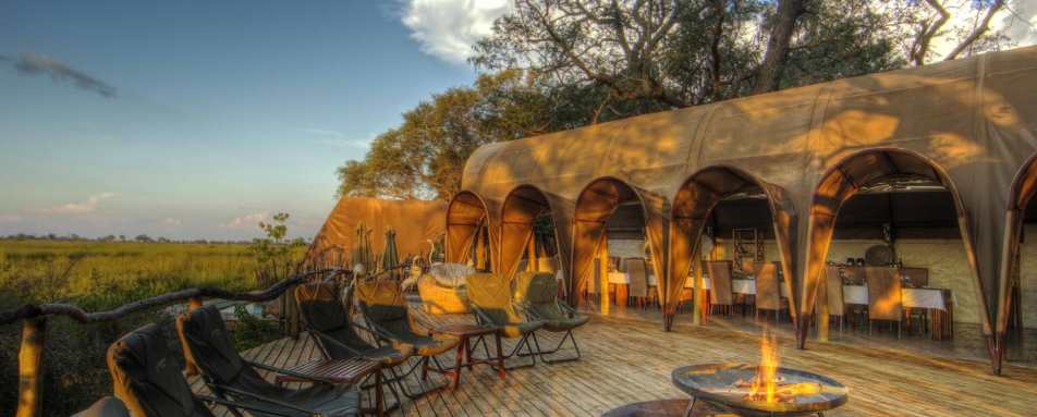 Mess tent and fire pit - Okuti